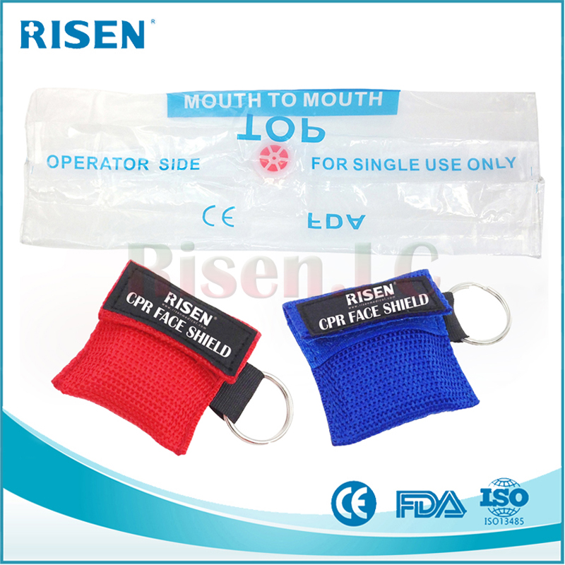 Wholesale factory customize logo CPR Mask Keychain CPR Face shield CPR Life Key